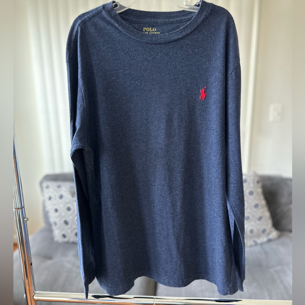 Polo by Ralph Lauren Boys Long Sleeve Tee   Color Blue     Size M (10-12)